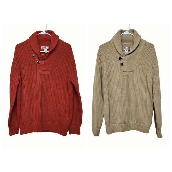 Duluth Trading Co Other - 2 Duluth Trading High Neck Infantry Sweaters Men's M Buttoned Collar Sweater
